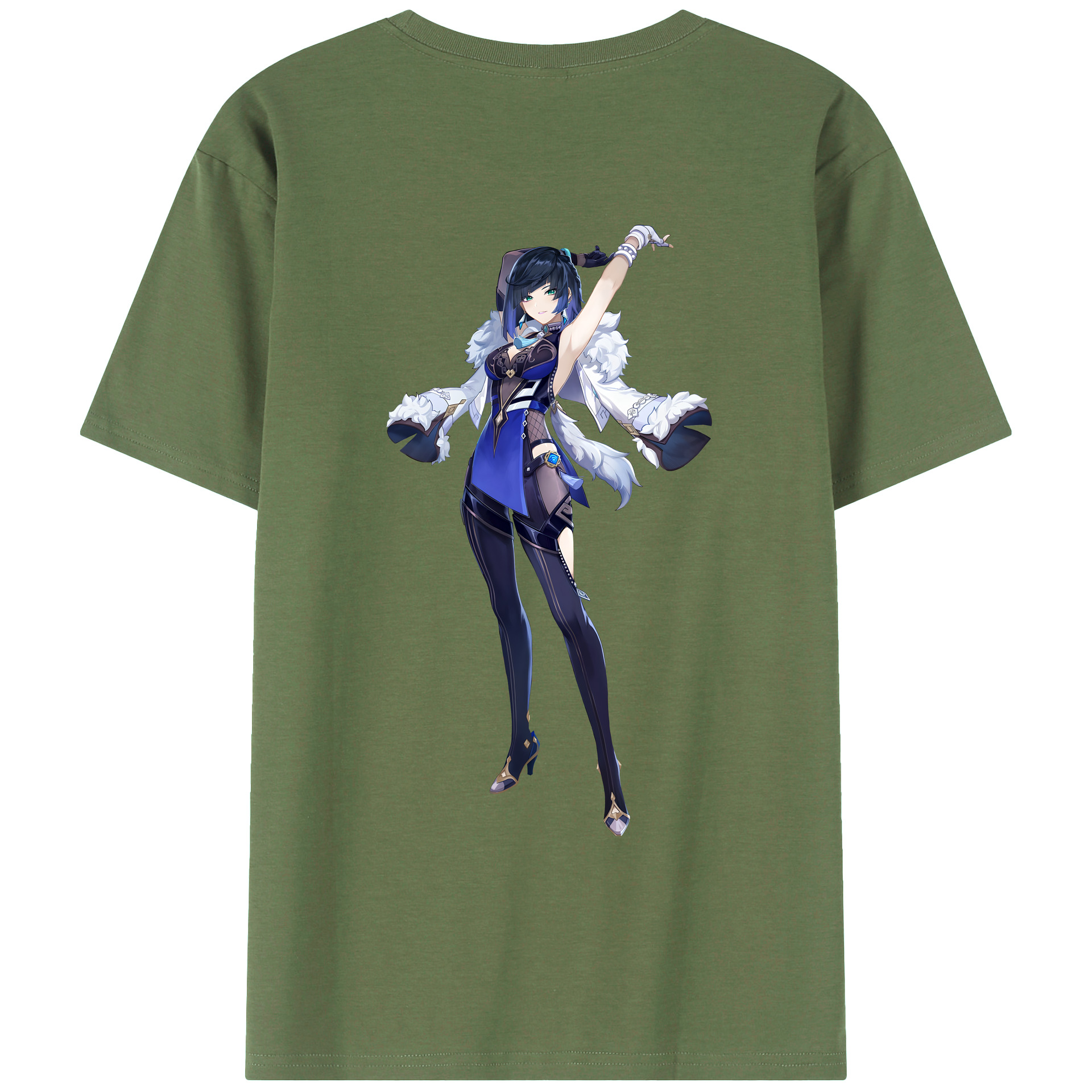 げんし神 夜兰 やらん genshin Yaran 綿100％ メンズ半袖Tシャツ（バックプリント） 通気性